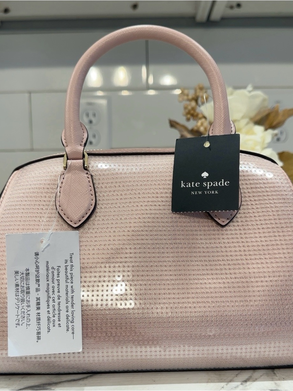 Kate Spade New York Pink Sequin Satchel / Crossbody Bag - Picture 6 of 11